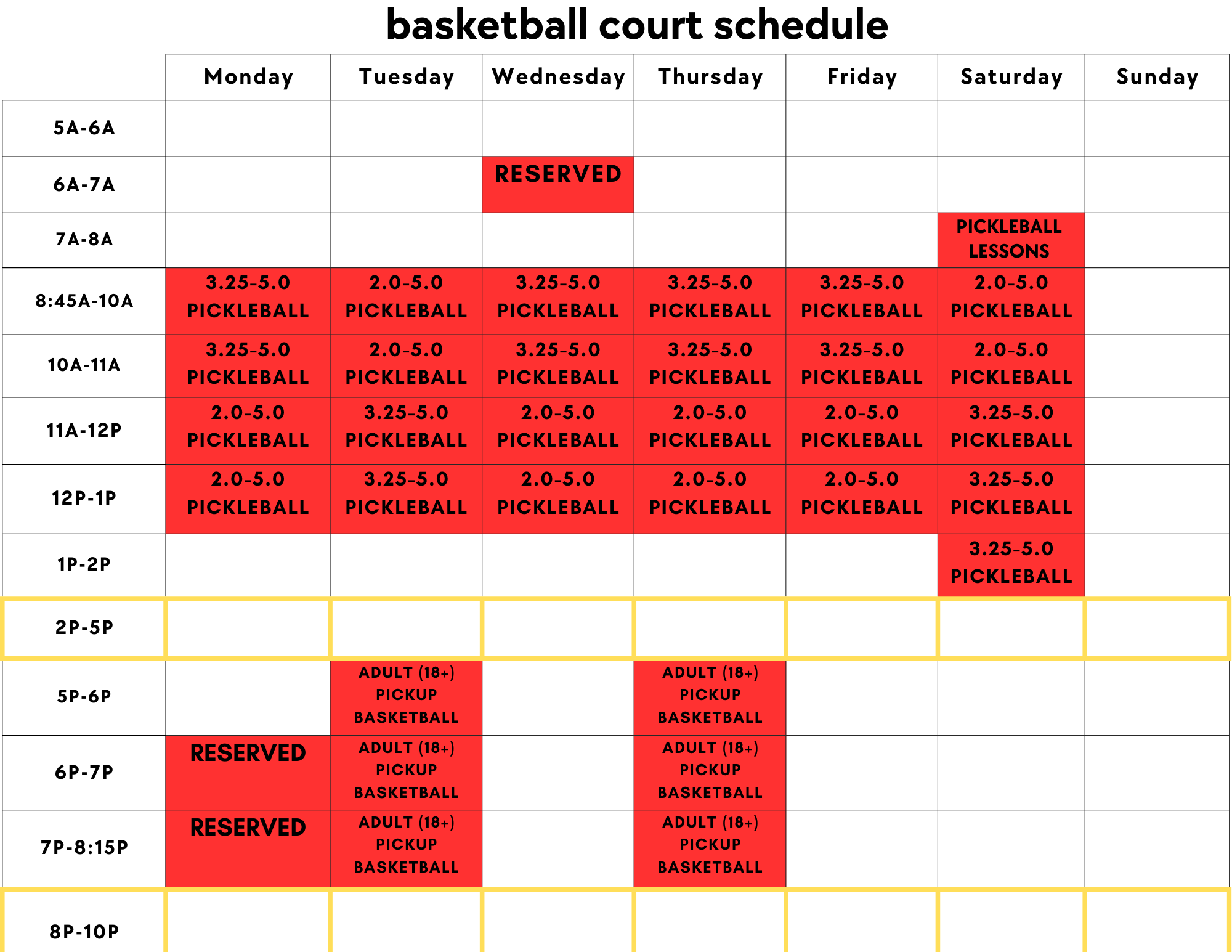 Pickleball Schedule (3)