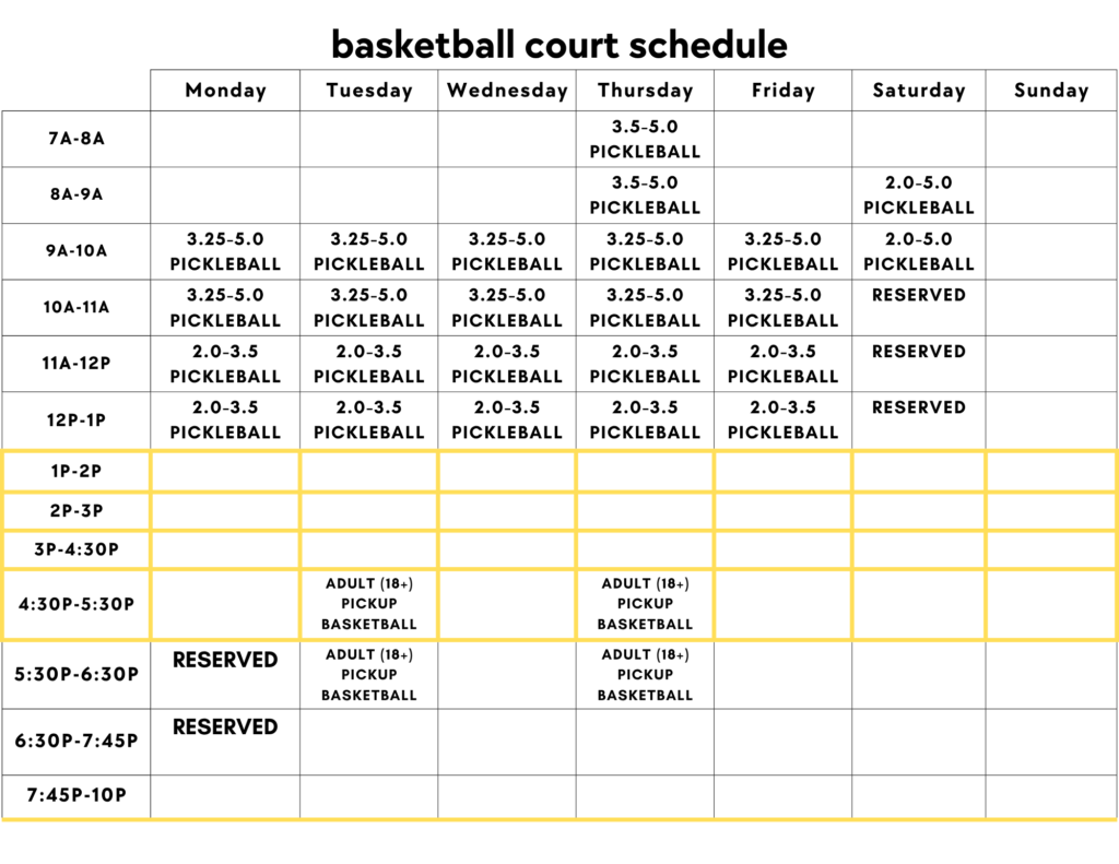 Pickleball Schedule (1)